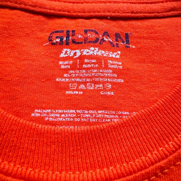 Gildan Dry Blend Cotton Bright Orange Tee Shirt Size Medium - Picture 2 of 3